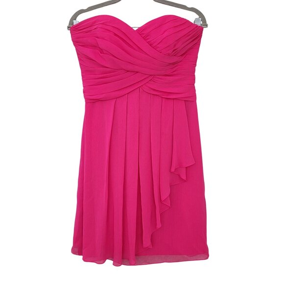 David's Bridal Dresses & Skirts - Davids Bridal Sweetheart Strapless Chiffon Dress Womens Size 6 Pink Prom NWOT